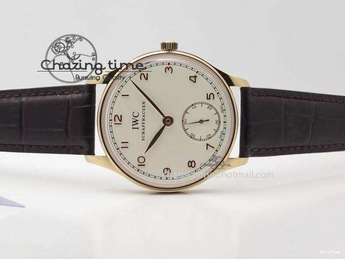 MIROTIME 0731 Compact Portuguese IW545409 RG ZF 1:1 Best Edition White Dial On Brown Leather Strap A 7336